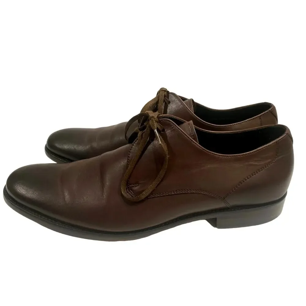 John Varvatos Luxe Lace Up Leather Oxfords Brown | Men 9.5 EUC